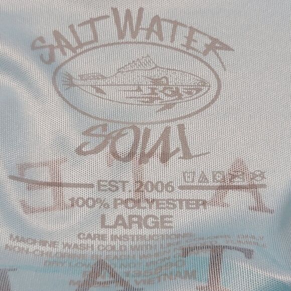 Salt Water Soul Graphic LS Tee "Coastal USA" Lt Blue - Size Large - Picture 4 of 4